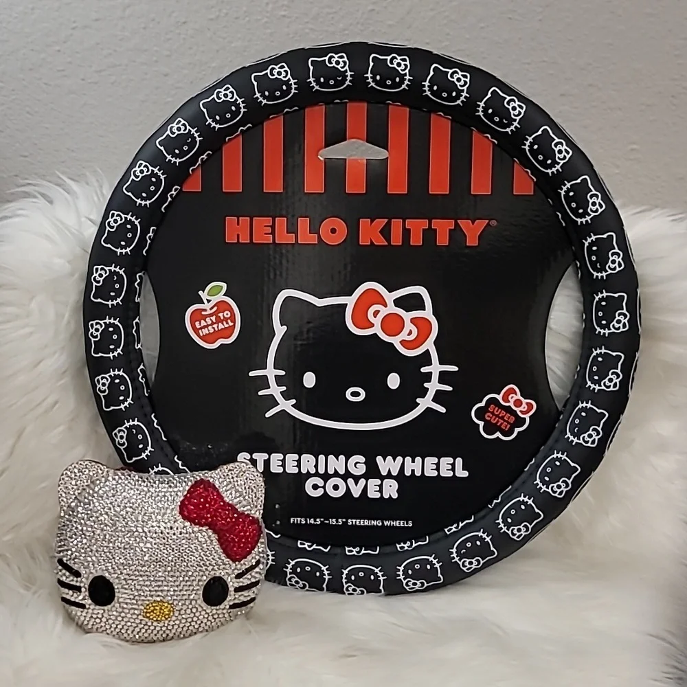 đź–¤Sanrio Hello Kitty Black and White Steering Wheel Coverđź–¤ - Picture 1 of 7